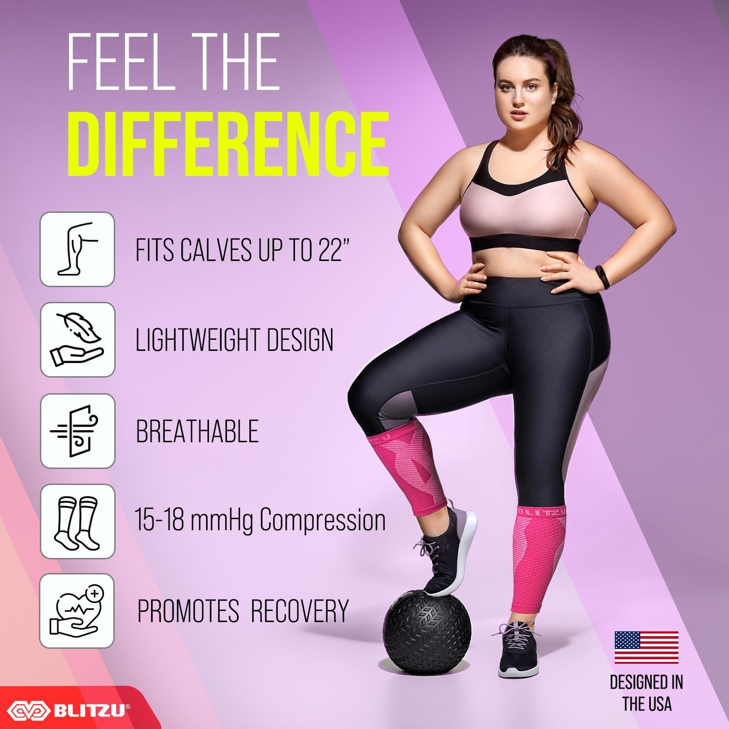 Calf Compression Sleeve for Men & Women Footless Compression Socks Support Runners Leg Sleeve Shin Splints Pain Relief - Image 4