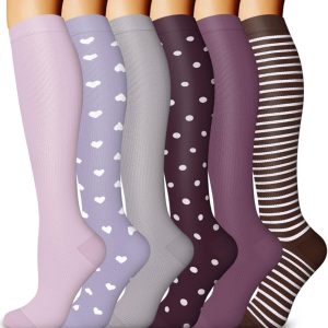 Compression Socks for Women and Men Circulation (6 Pairs) , Supports Socks for Running, Nurses,Travel