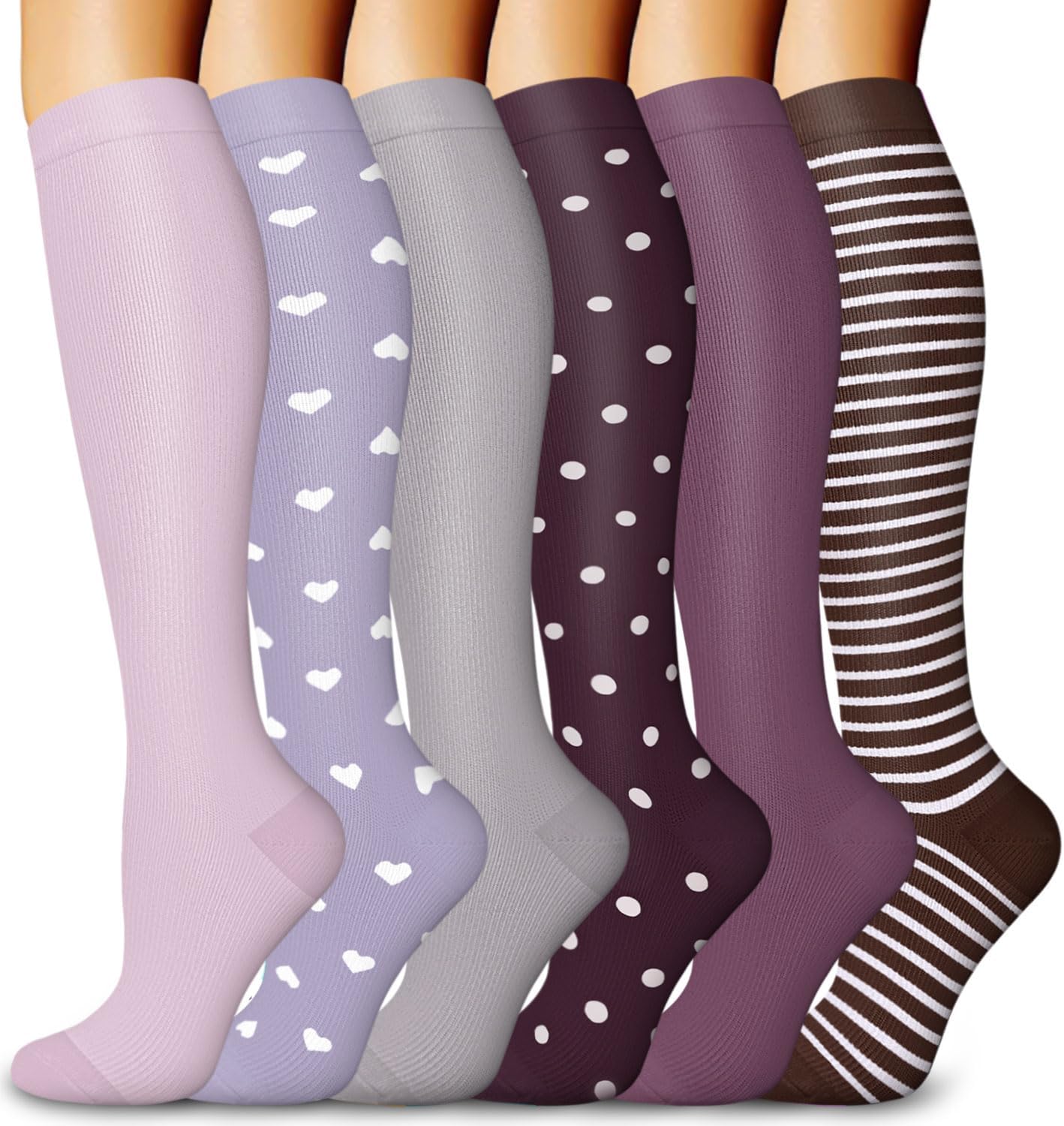 Compression Socks for Women and Men Circulation (3 Pairs) - Best for Nursing,Running,Travel Knee High Socks
