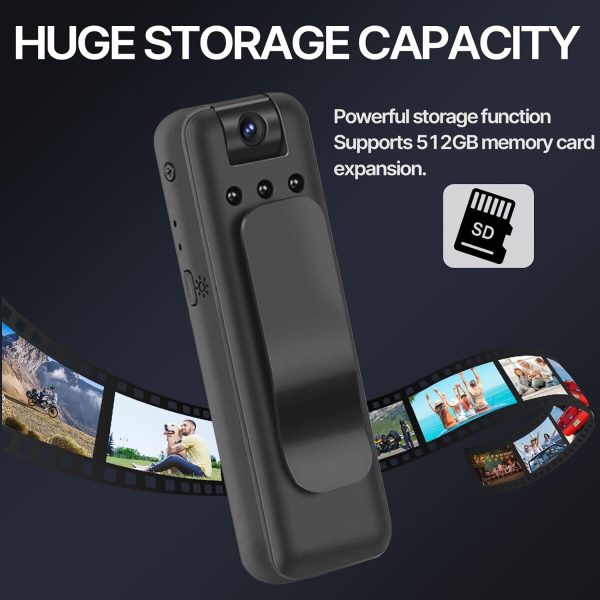 Pocket Action Camera,Infrared Night Vision Camera,3 Megapixel 30FPS Handheld Camcorder,One Click Photo Recording,180 Degree Rotation,Microphone, Clip Bracket. - Image 3