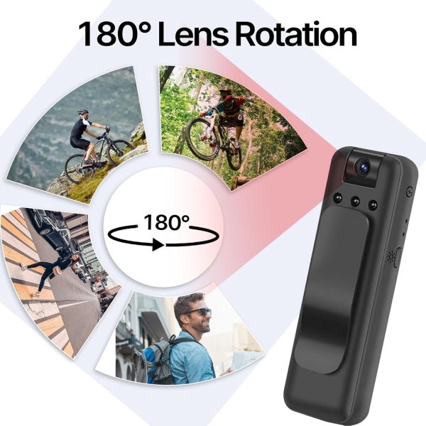 Pocket Action Camera,Infrared Night Vision Camera,3 Megapixel 30FPS Handheld Camcorder,One Click Photo Recording,180 Degree Rotation,Microphone, Clip Bracket. - Image 7